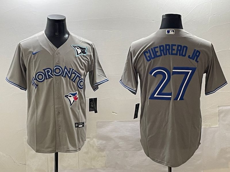 Men Toronto Blue Jays #27 Guerrero jr Grey Game 2025 Nike MLB Jersey style 3->toronto blue jays->MLB Jersey
